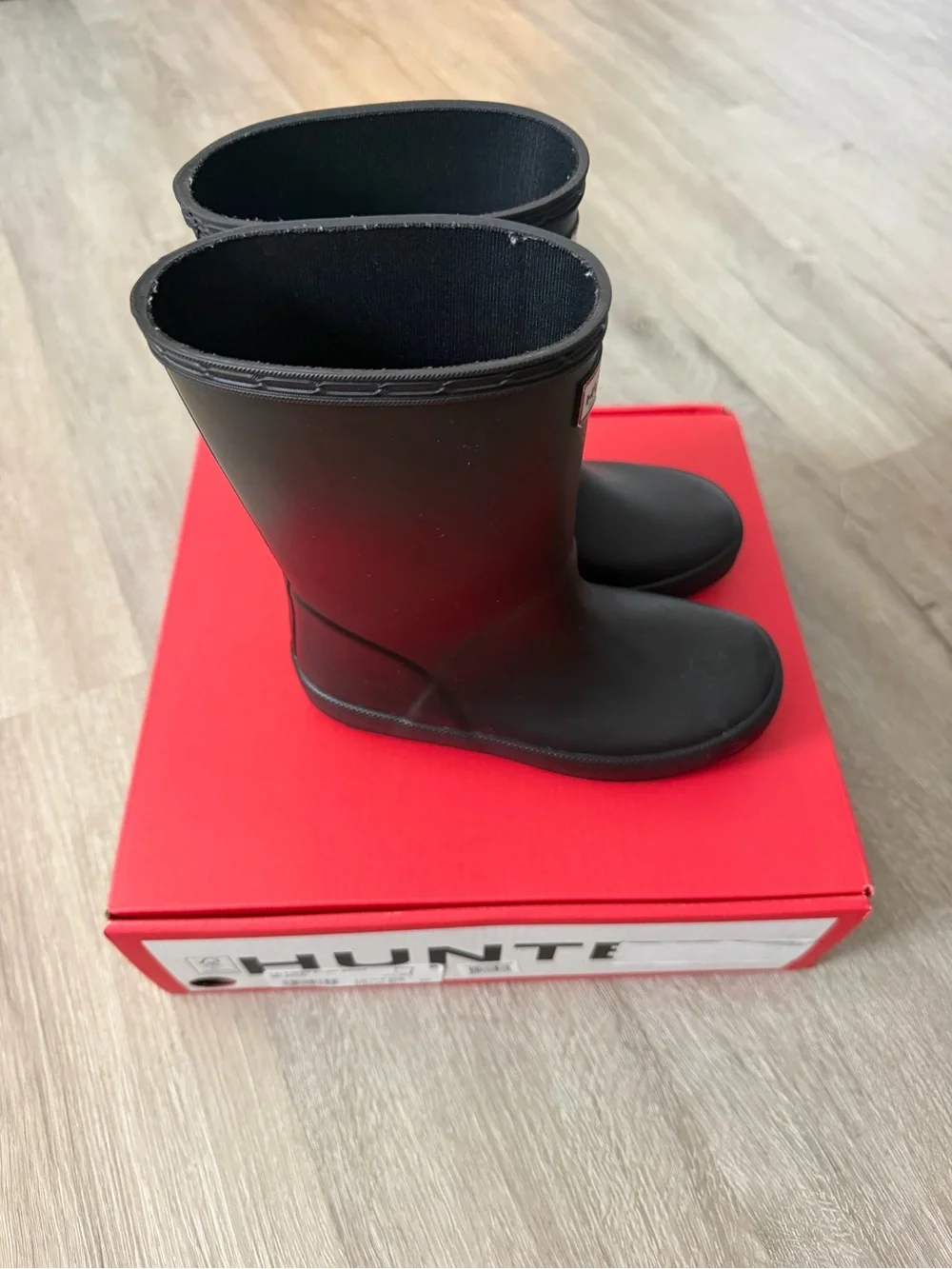 Hunter Kids Black Waterproof Rain Boots